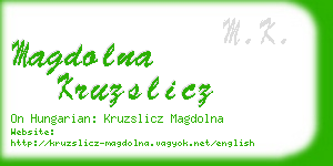 magdolna kruzslicz business card